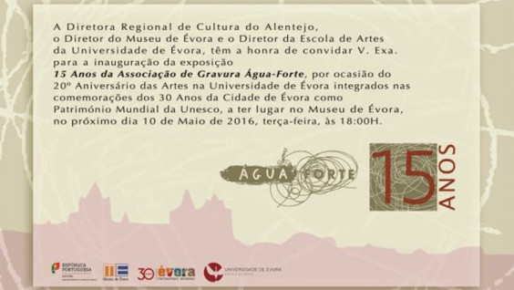 Exposição "15 Anos de Água-Forte", no Museu de Évora
