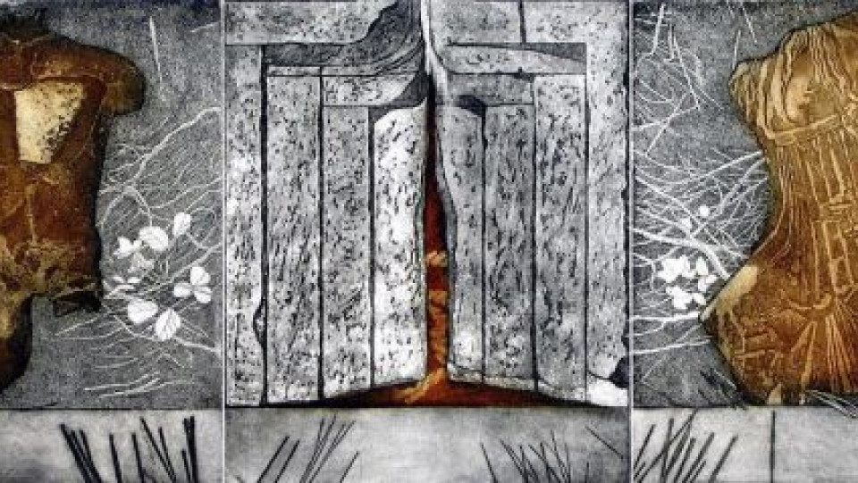 O fio de Ariadne · água-forte e água tinta · 2000 · 29,5 x 74,0cm