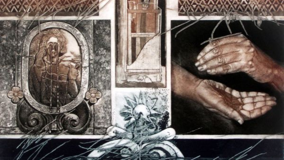 Visão - Hei-de pegar nos meus olhos, deitá-los num mar sem fundo · água- forte, água tinta e verniz mole · 39,5 x 50,0cm